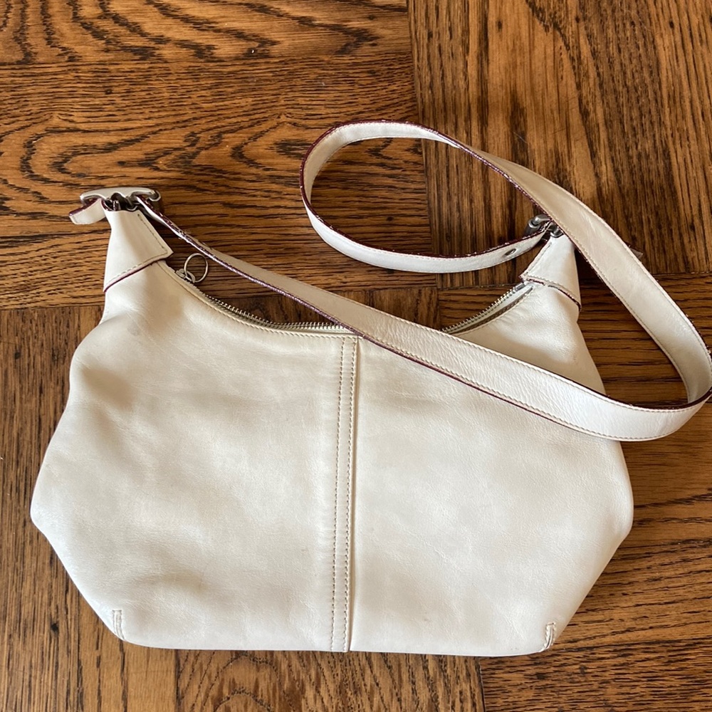 Bone white Coach leather purse